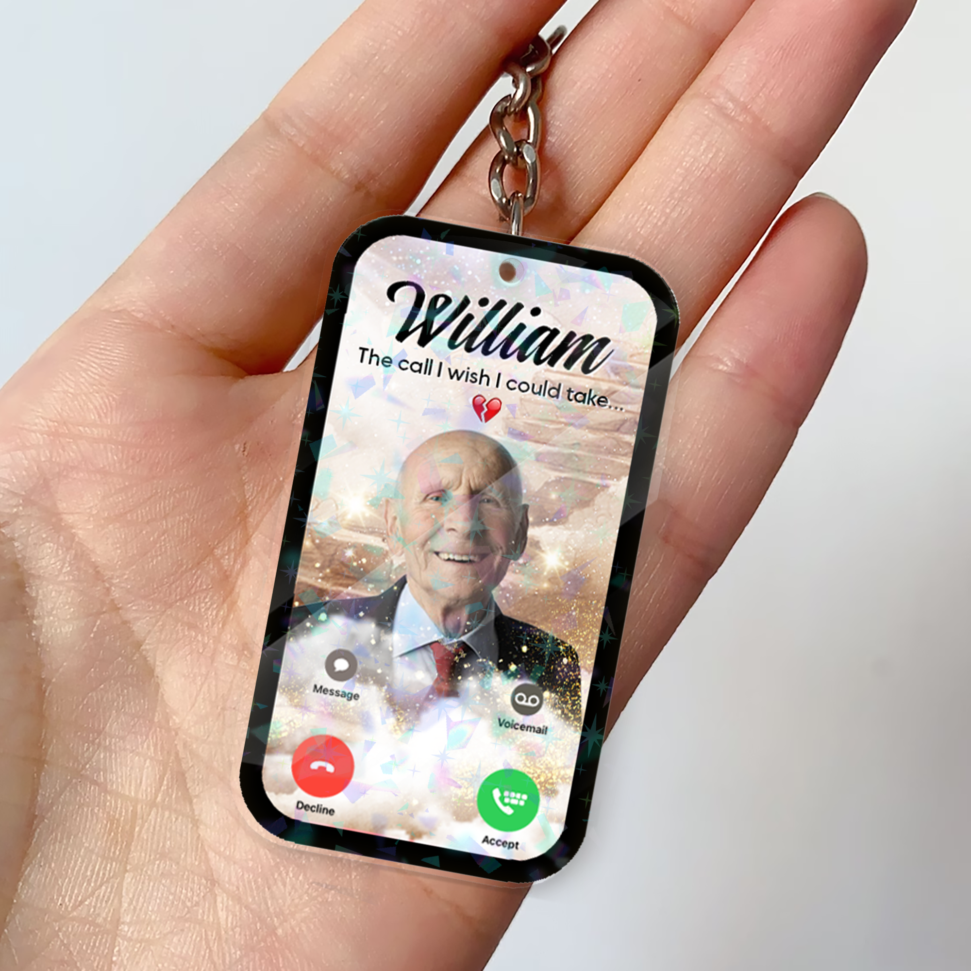 Custom Photo The Phone I Wish Personalized Keychain - Memorial Gift