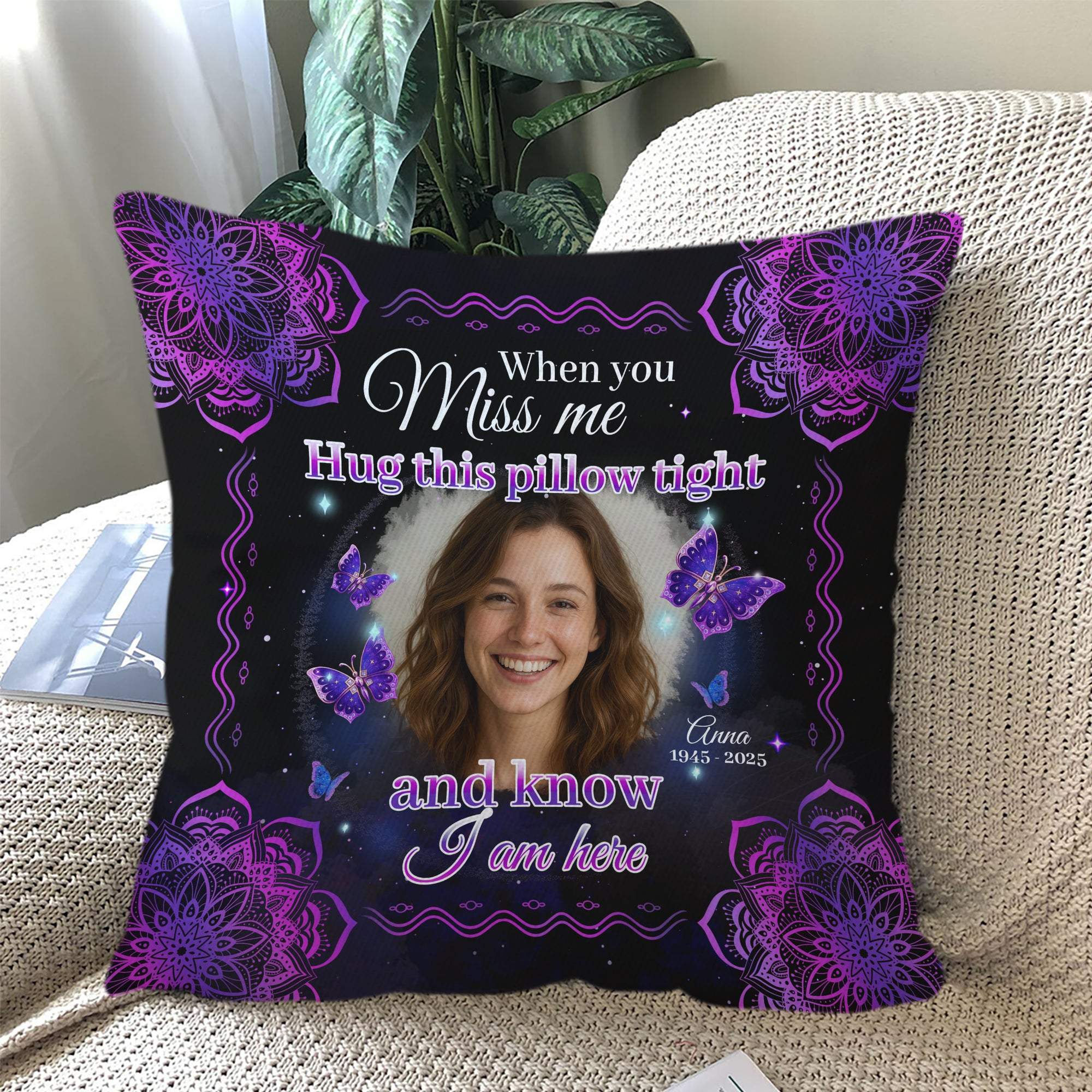 I Will Carry You With Me - Custom Name and Photo - Personalized Pet Memorial Pillow