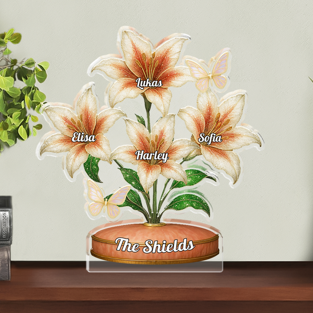 Flower Name - Custom Name Acrylic Block - Custom Acrylic Block Plaque