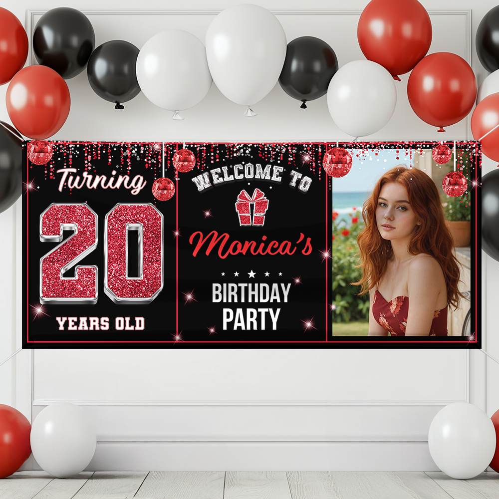 Personalized Birthday Party Banner – Custom Name and Photo Birthday Party Sign