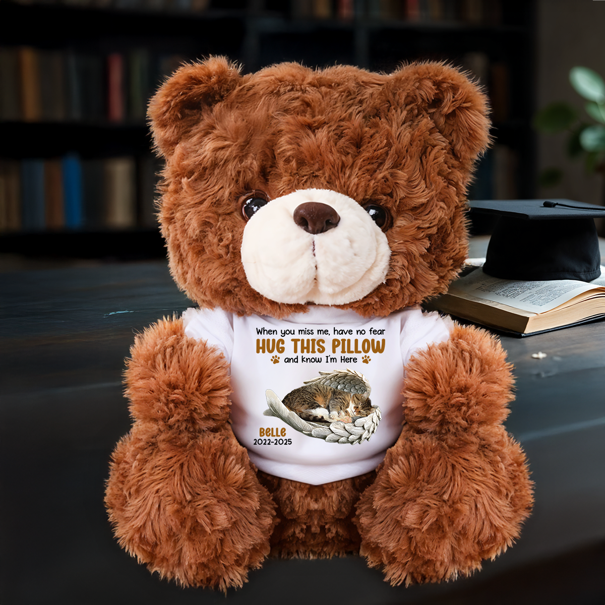 Custom Photo and Name Bear - Personalized Pet Memorial Bear Plush