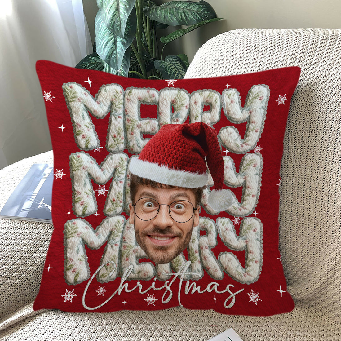 Merry Merry Christmas - Personalized Custom Pillow