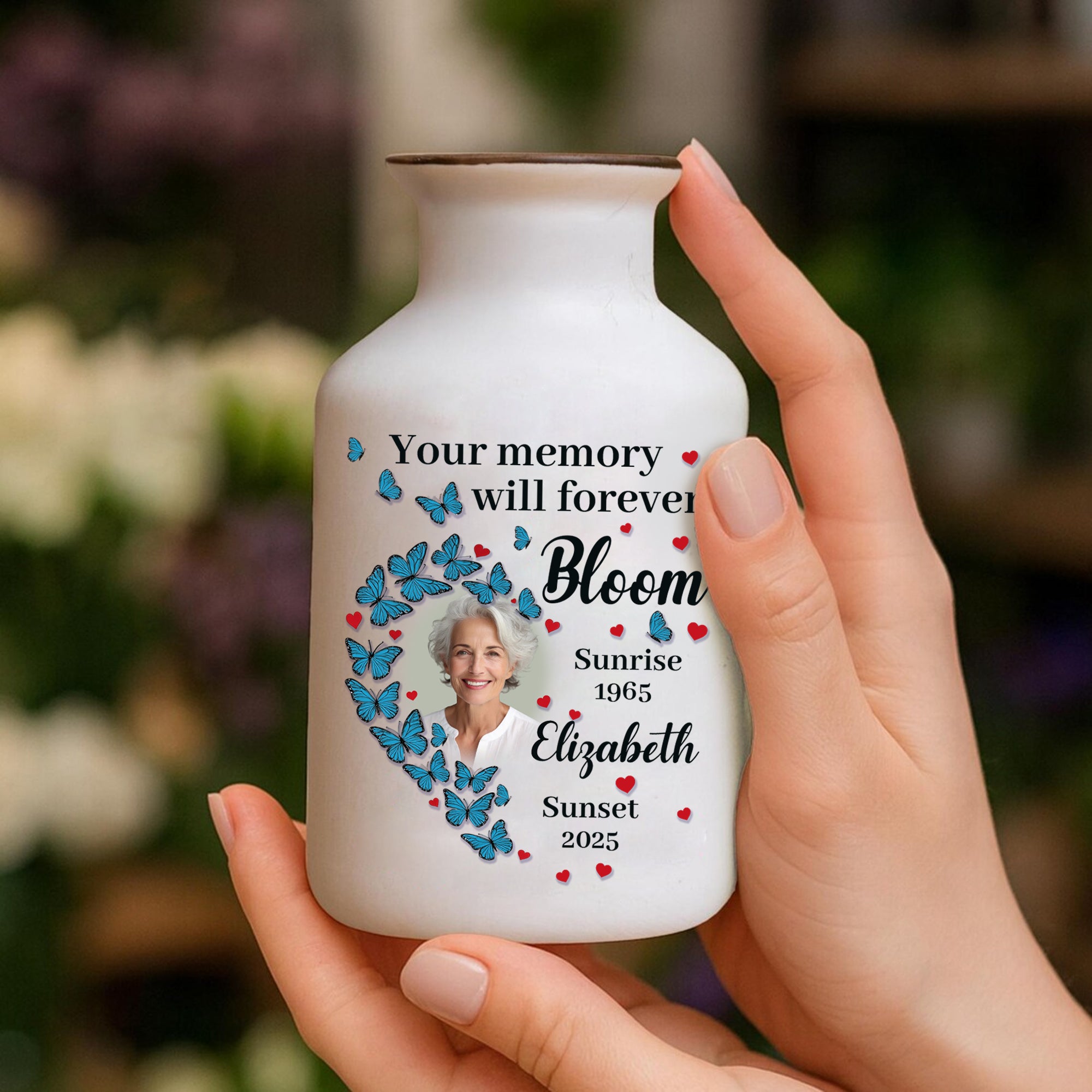 Your Memory Will Forever Bloom - Personalized Elegant Ceramic Flower Pot Minimalist - Memorial Gift