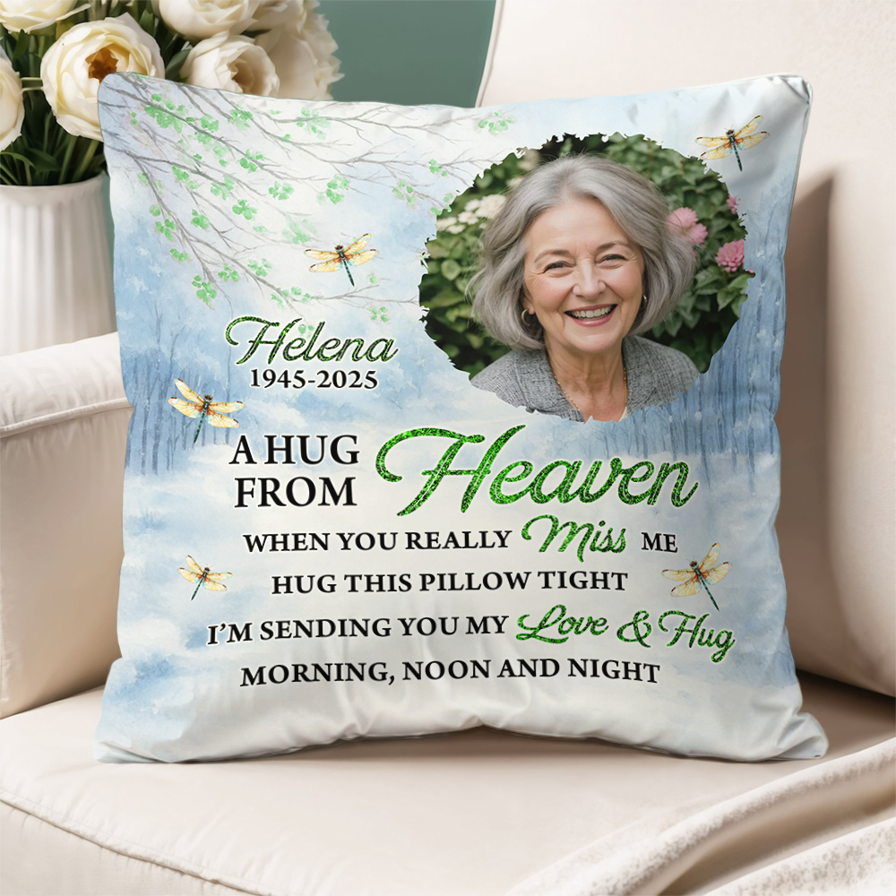 When You Miss Me - Memorial Pillow - Custom Name and Photo Pillow - Memorial Gift