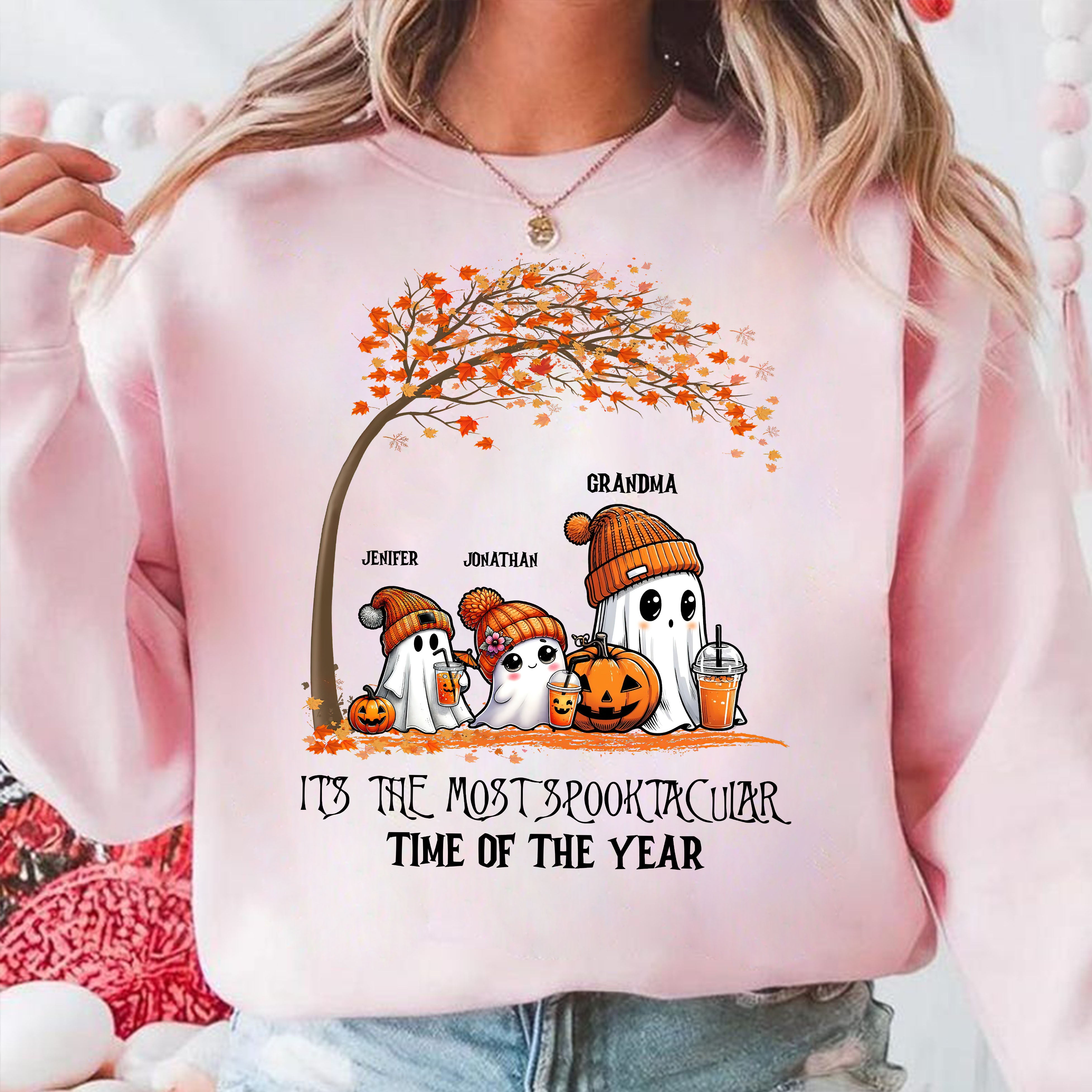 Personalized Gift For Grandma - Grandma Spooky Ghost - Custom Name Shirt