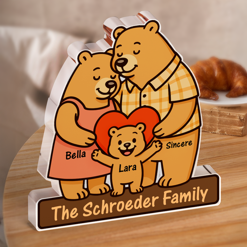 Love Bear Family - Personalized Custom Shaped Acrylic Plaque