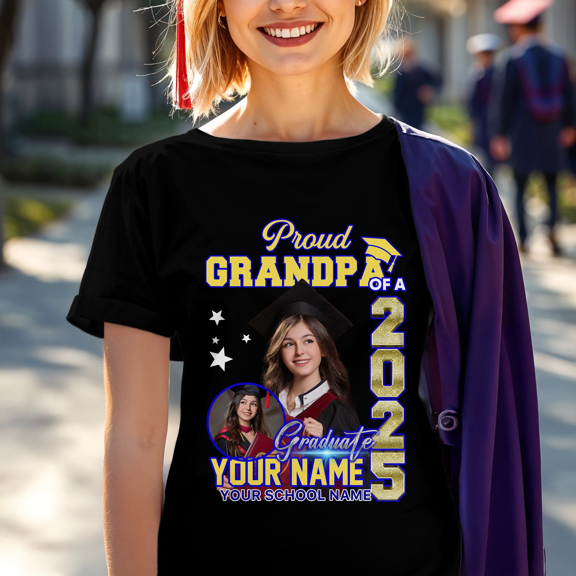 Proud Family Class Of 2025 Custom Graduation Shirt Upload Photo T-shirt, Personalized Graduation T-shirt, Graduation Gift