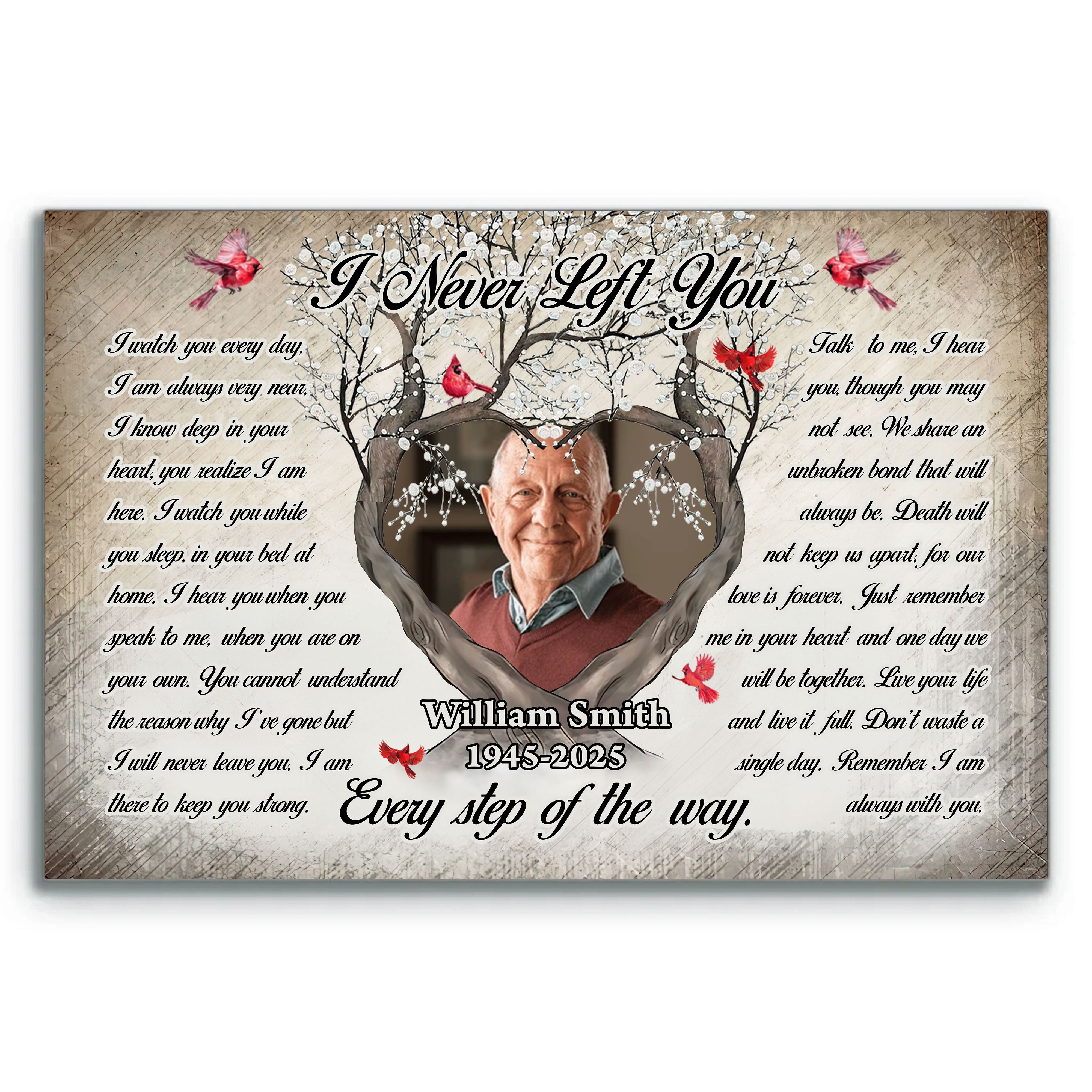 I Never Left You - Custom Photo - Canvas Sign - Memorial Gift
