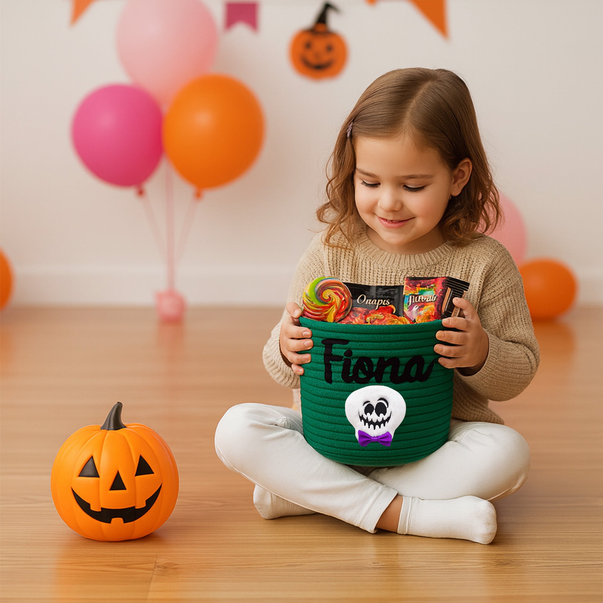Halloween Trick or Treat Bag - Personalized Halloween Candy Basket - Halloween Gift For Kids