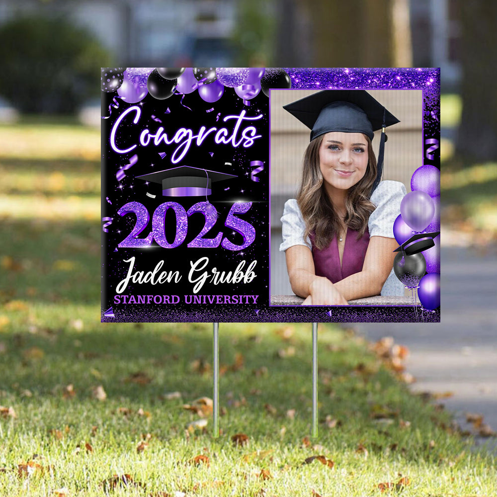 Congrats 2025 Lawn Sign Personalized Graduate 2025 Graduation Lawn Sign