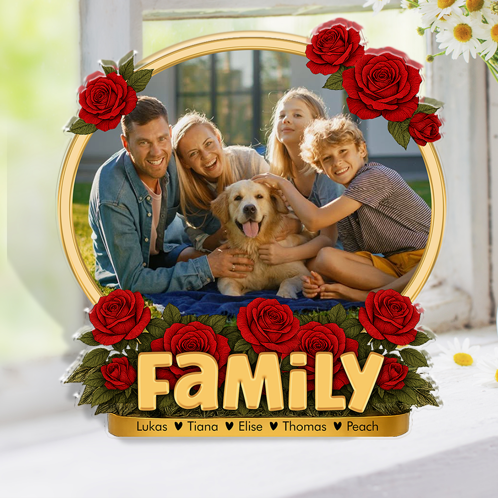 Personalized Family Name and Photo Gift - Custom Shape Acrylic Block Plaque