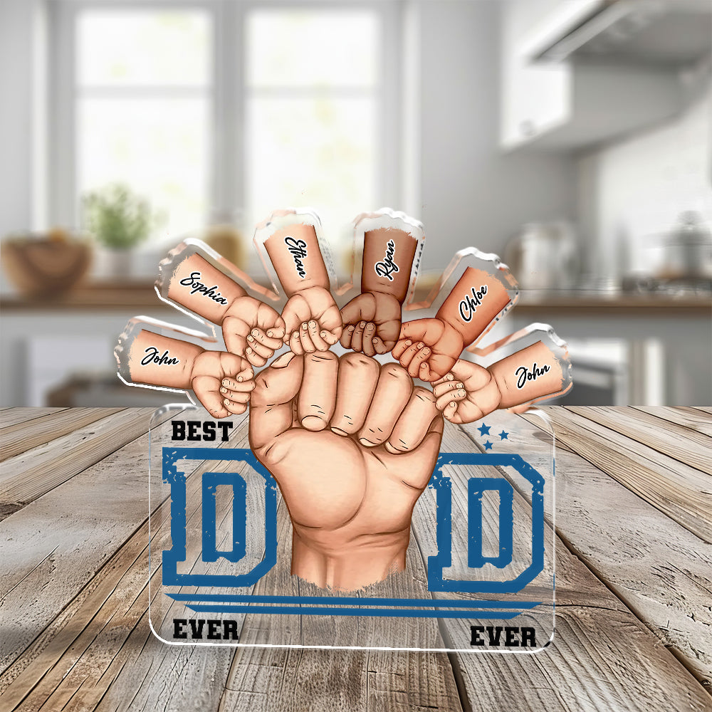 Best Dad Ever - Custom Photo and Name - Custom Shaped Acrylic Plaque - Home Decor