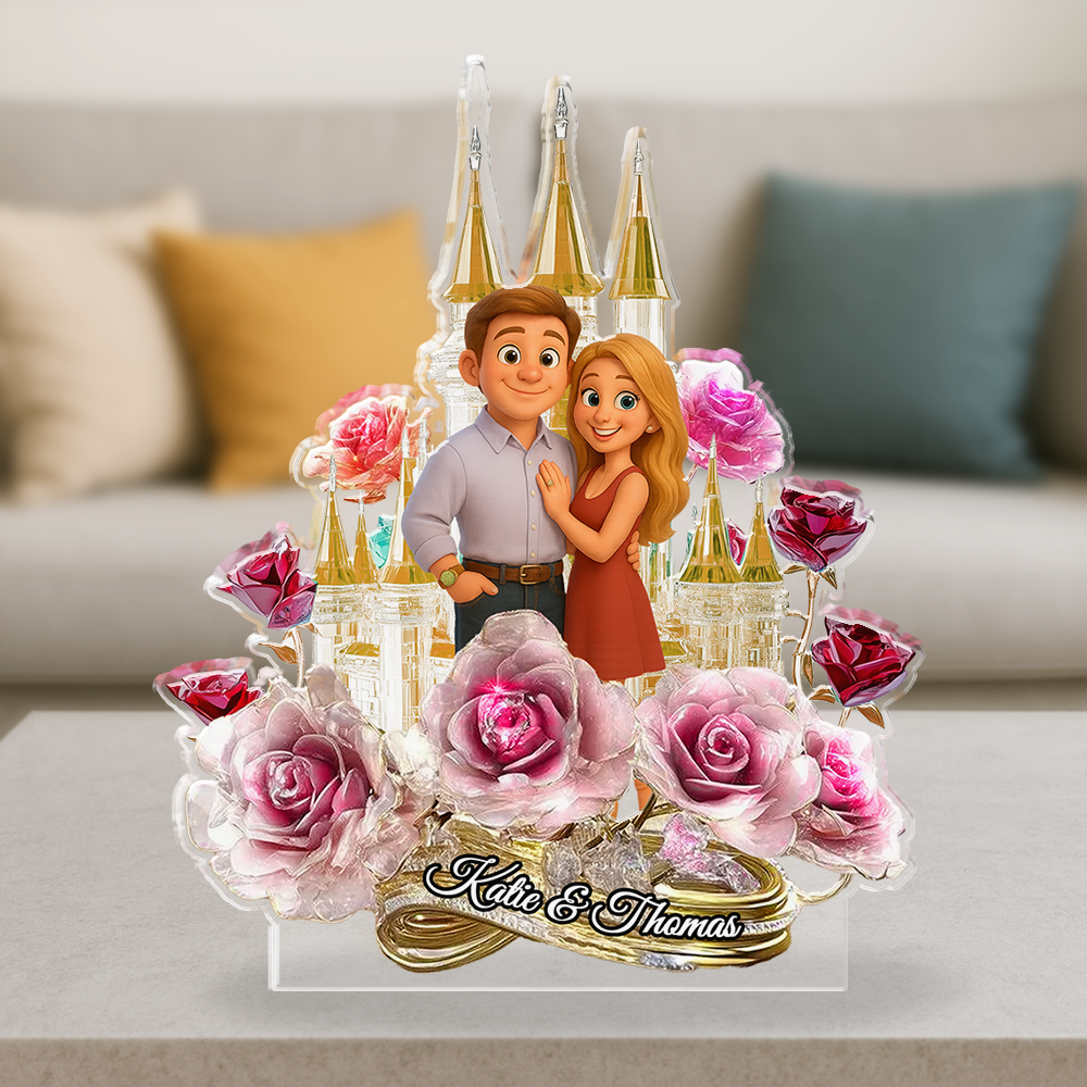 Couple Wedding - Custom Photo and Name Wedding Gift  - Custom Shape Acrylic Block Plaque