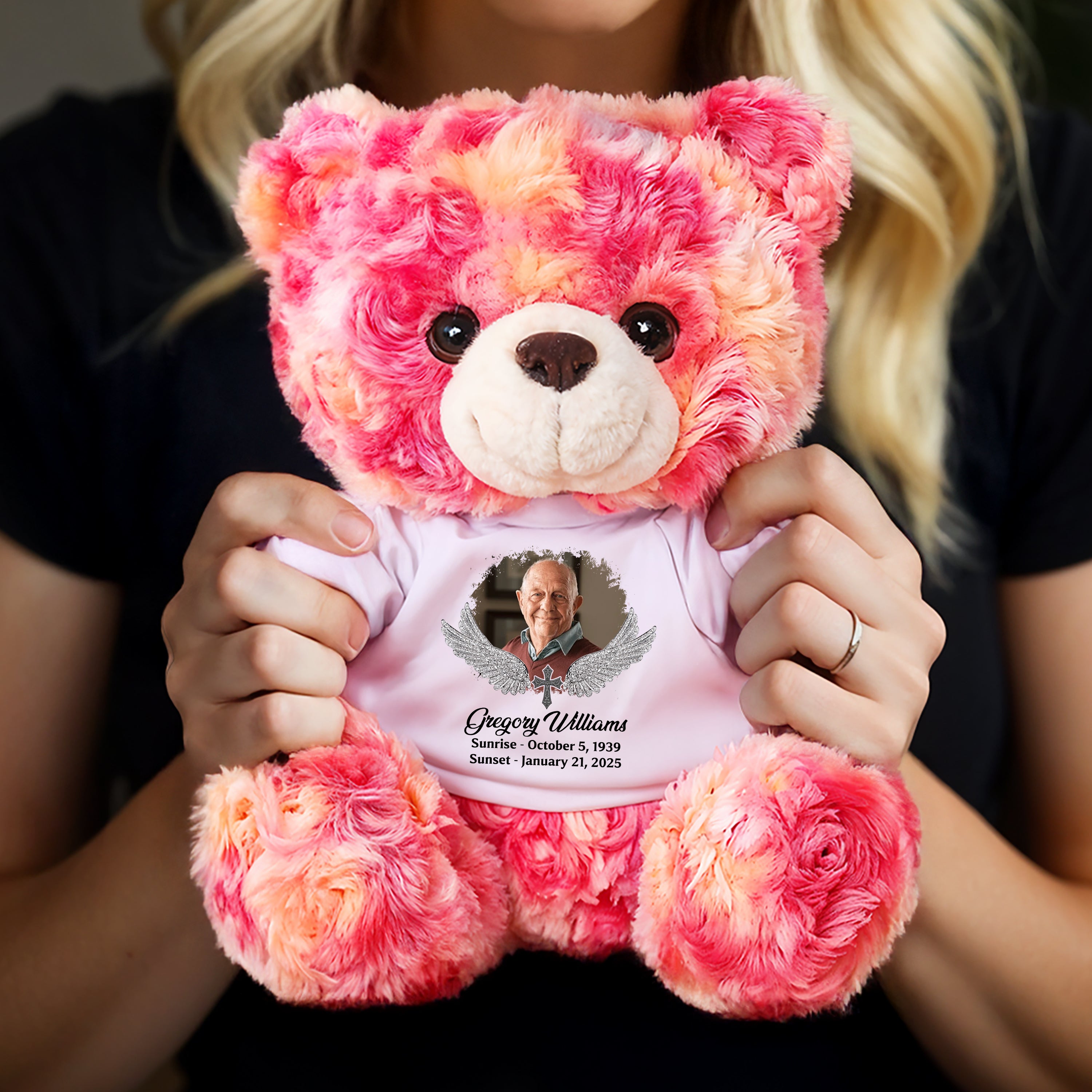 God Called You Home - Personalized Memorial Bear Plush - Custom Name and Photo Teddy Bear