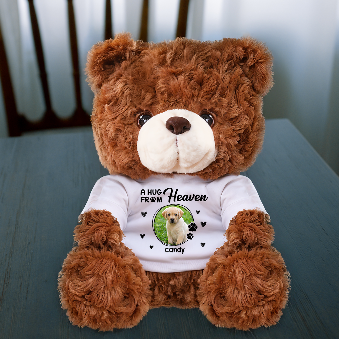 A Hug From Heaven - Personalized Pet Memorial Bear Plush - Pet Memorial Gift