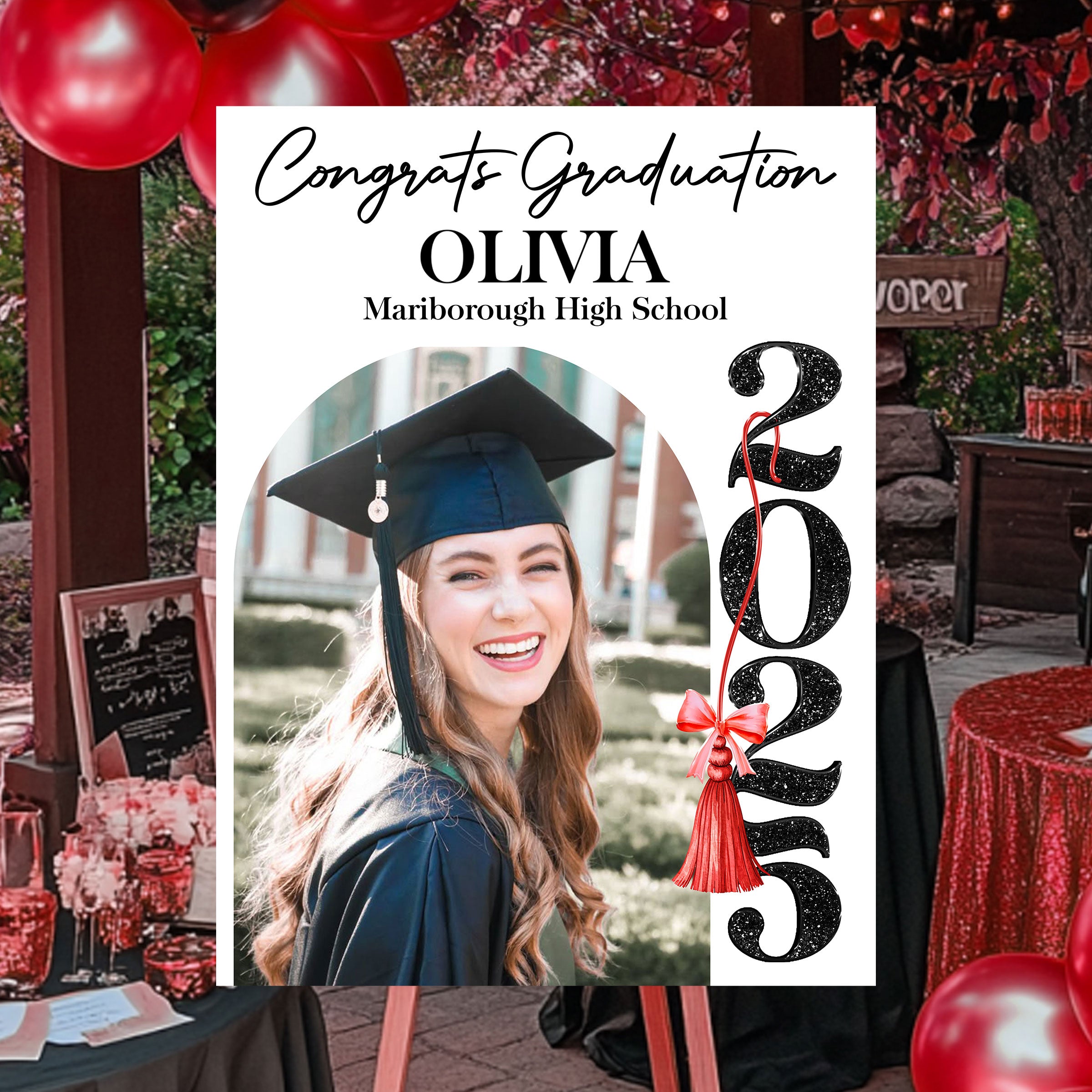 Congrats Graduation 2025 Welcome Sign Personalized Photo Welcome Sign, Graduation Decor