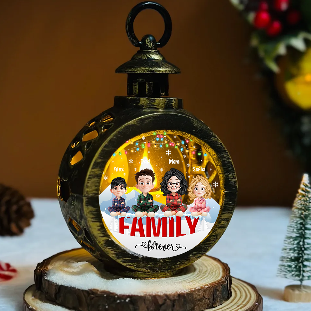 Family Forever - Custom Name and Appearance - Personalized Candlelight Lantern Ornament