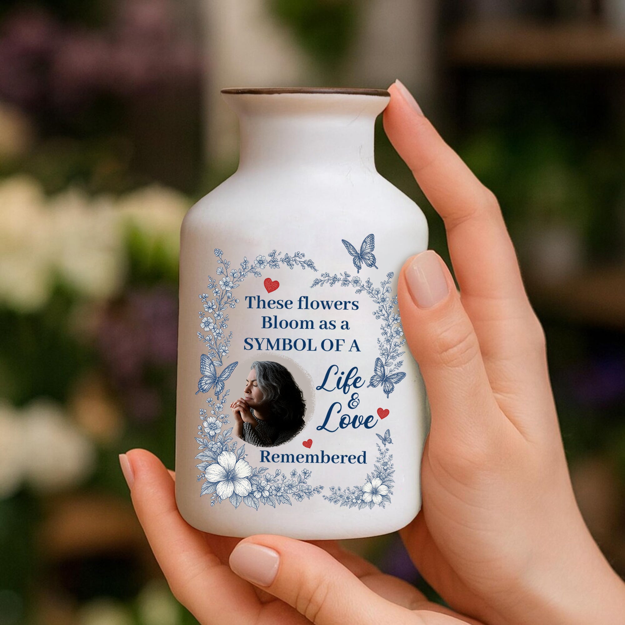 Symbol Of A Life - Personalized Elegant Ceramic Flower Pot Minimalist - Memorial Gift