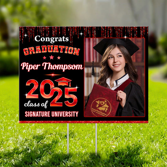 Custom 2025 Graduation Lawn Sign, Personalized Grad Gift & Outdoor Celebration Decor