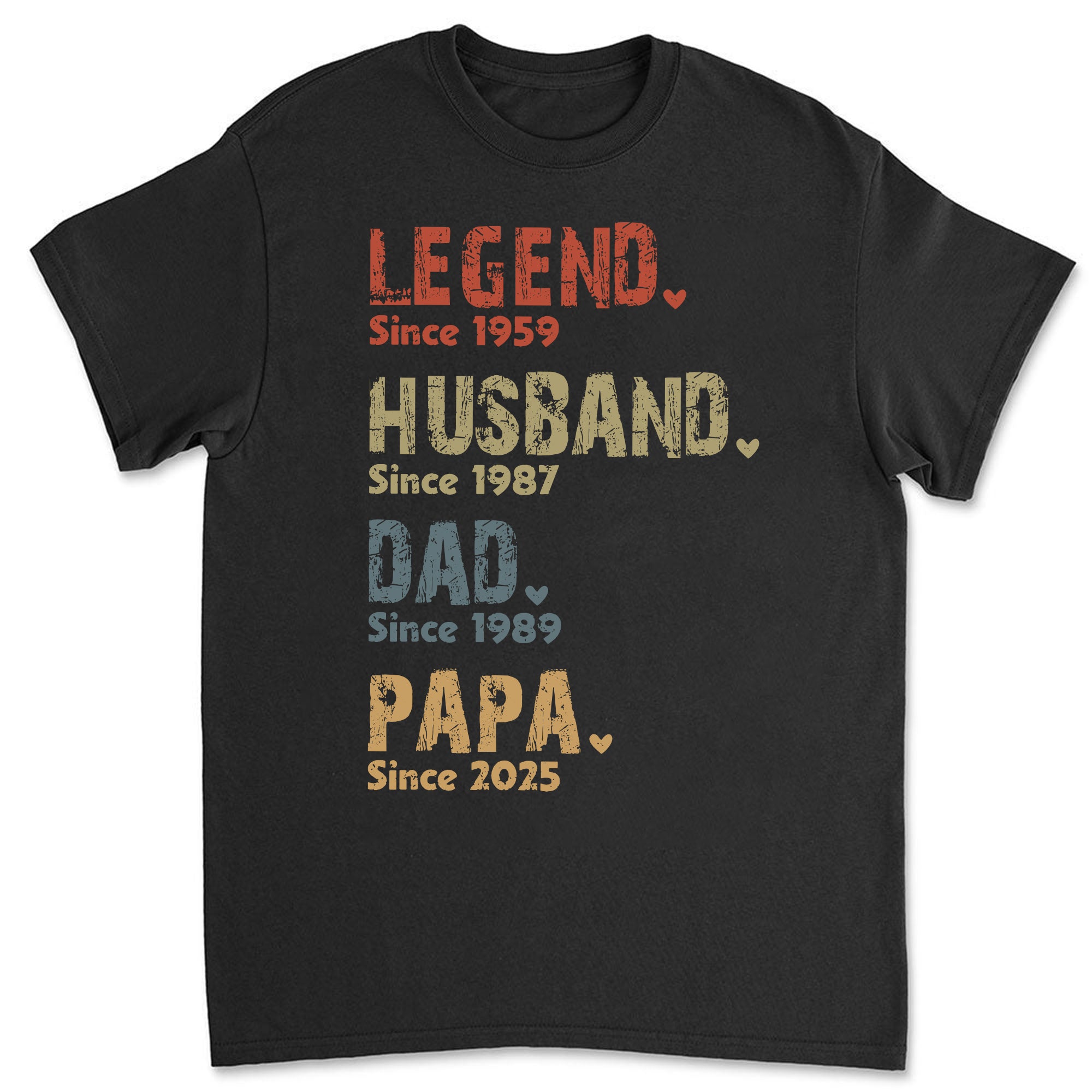 Legend, Husband, Dad And Papa Since - Personalized Shirt Custom T-shirt, Gift for Dad
