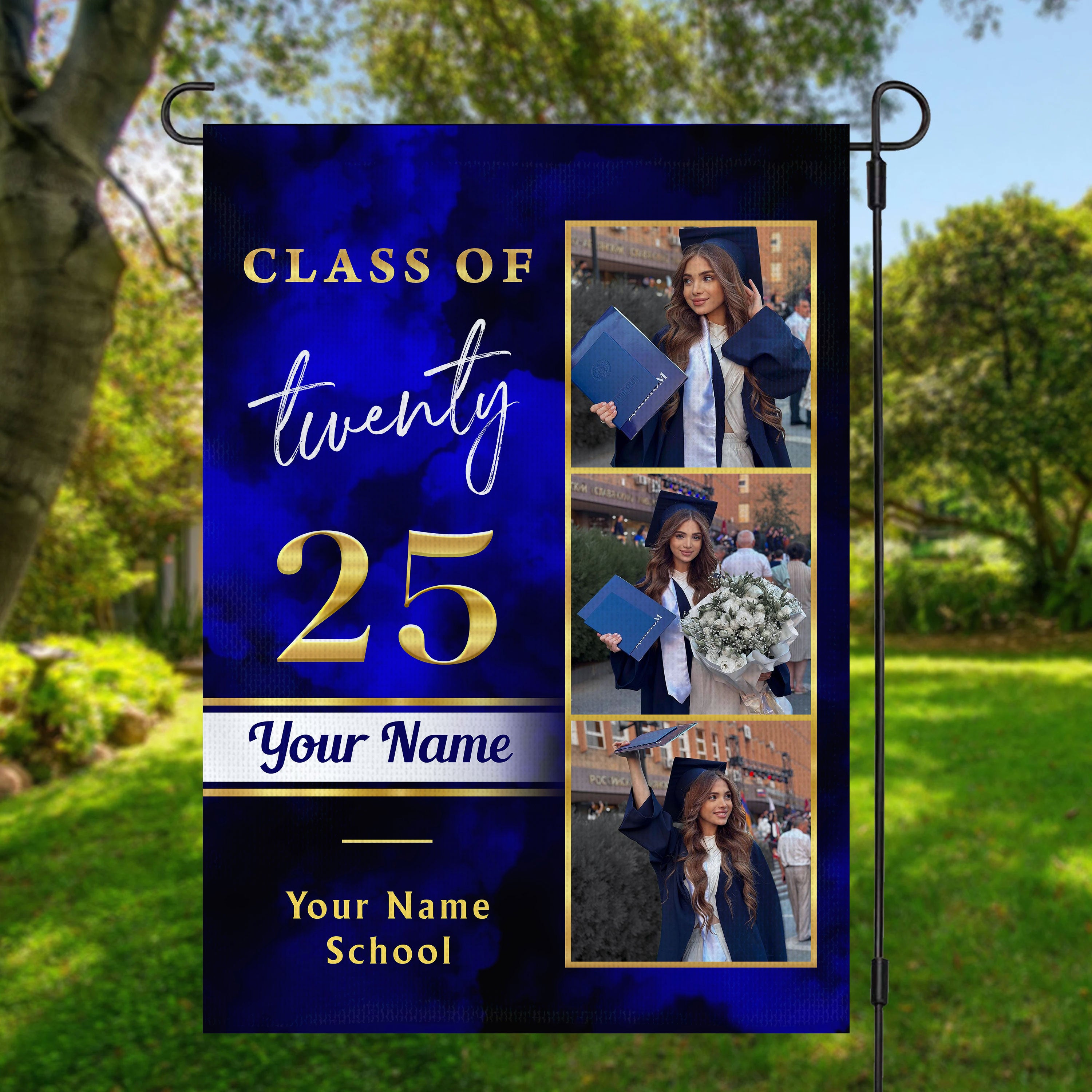 Personalized Class Class Of Twenty 25 Flag, Custom Photo Congrats Grad Gift, Graduation Decorations