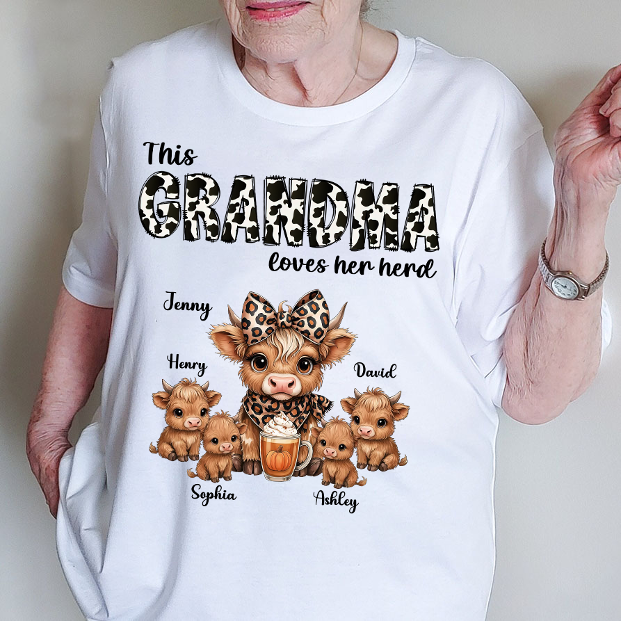 Grammy Love Her Herd Kids - Custom Name Shirt - Personalized Shirt Custom T-shirt