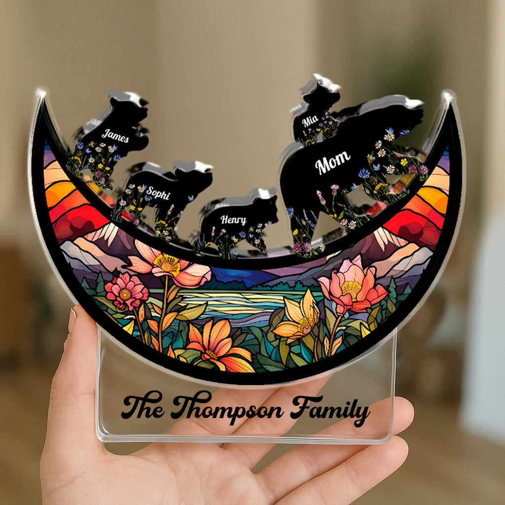 Family Bear - Personalized Custom Shaped Acrylic Plaque - Home Decor
