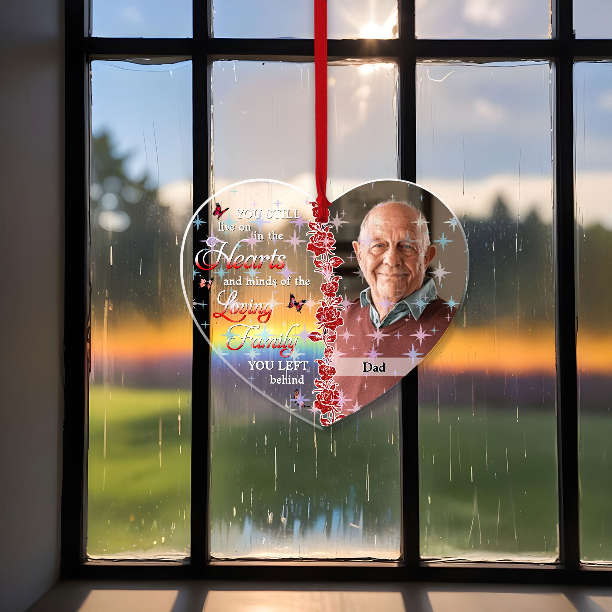 Personalized Memorial Christmas Ornament - Custom Shape Hologram Ornament