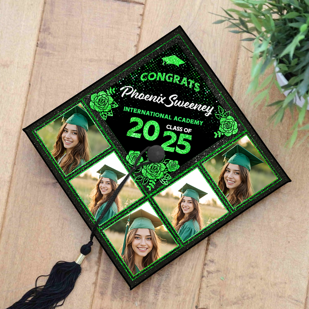 Personalized Class of 2025 Photo Graduation Cap Topper – Custom Grad Cap Decoration, Unique Graduation Keepsake