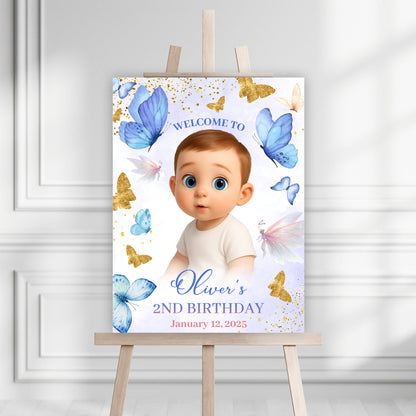 Welcome To The Princess Birthday Party - Birthday Sign - Custom Name & Photo Law Sign - Birthday Party Welcome Sign