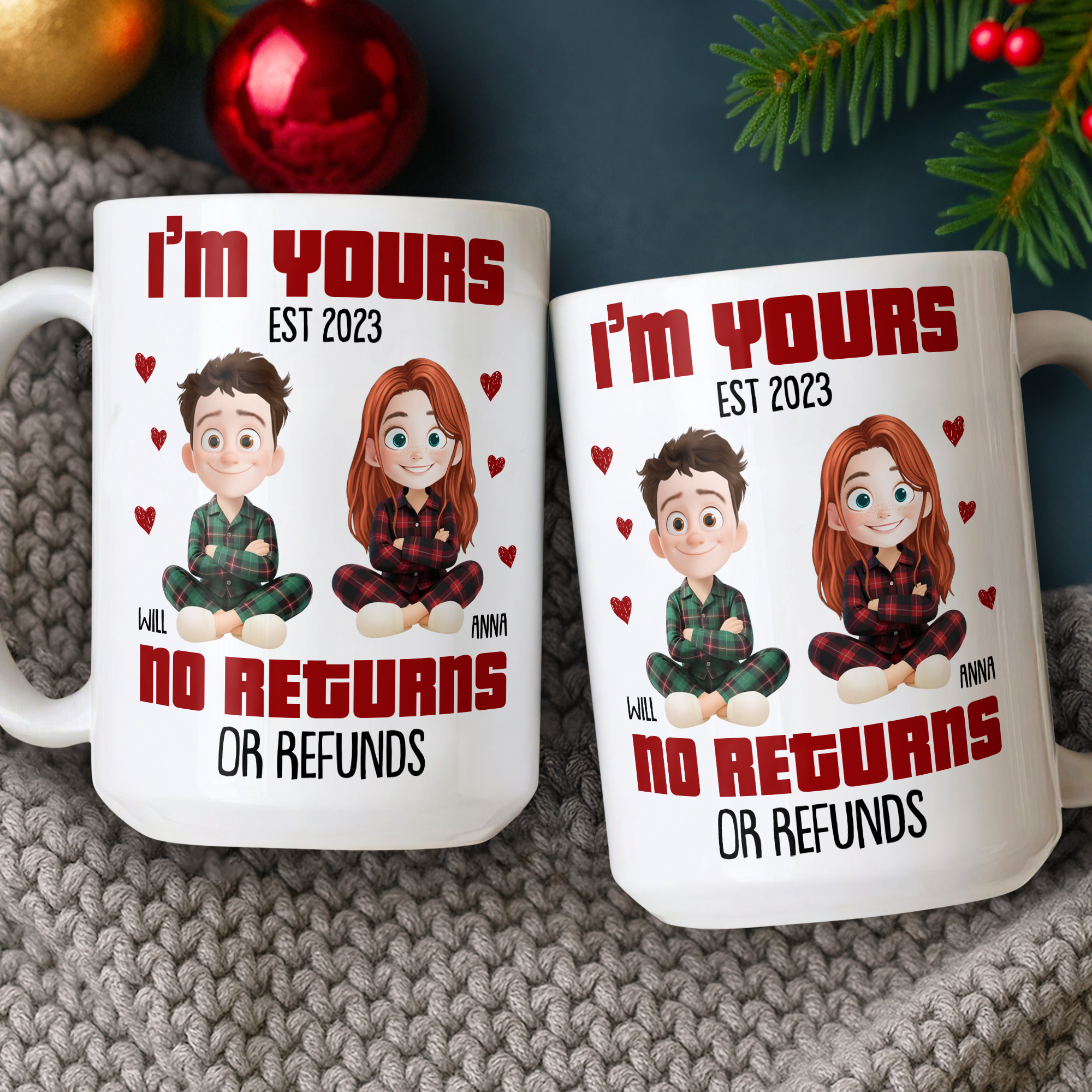 I'm Yours No Return - Custom Name and Appearance - Personalized Couple Mug