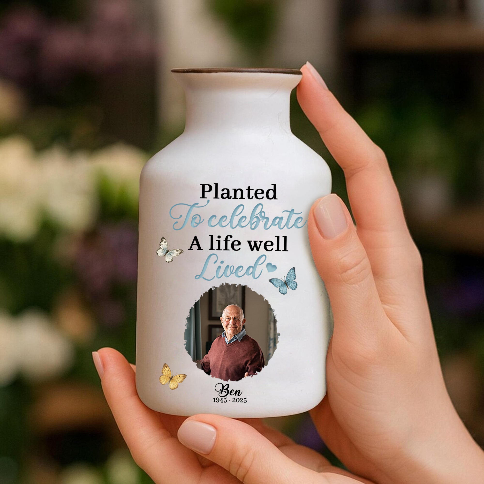 Someone We Love Is In Heaven - Personalized Elegant Ceramic Flower Pot Minimalist - Memorial Gift