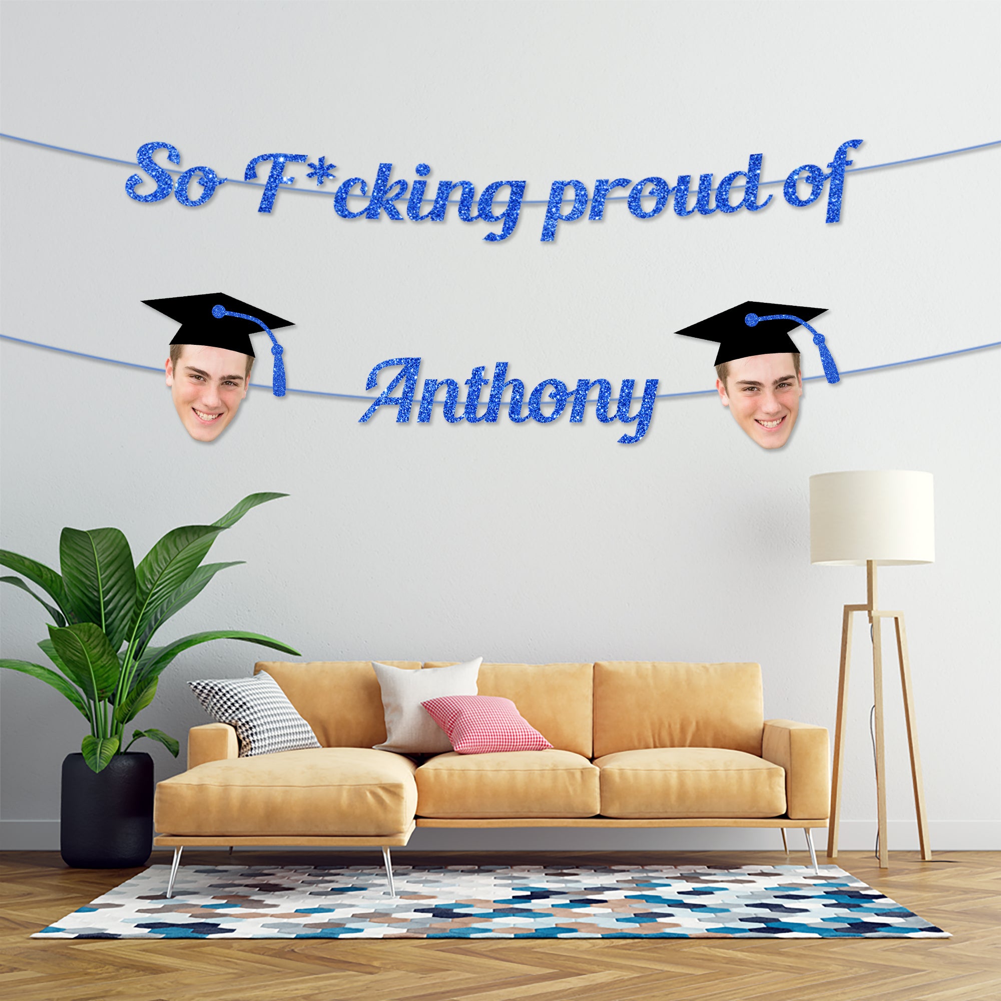 So F*cking Proud Of Graduation Party Decor – Personalized Alphabet Letters Bunting