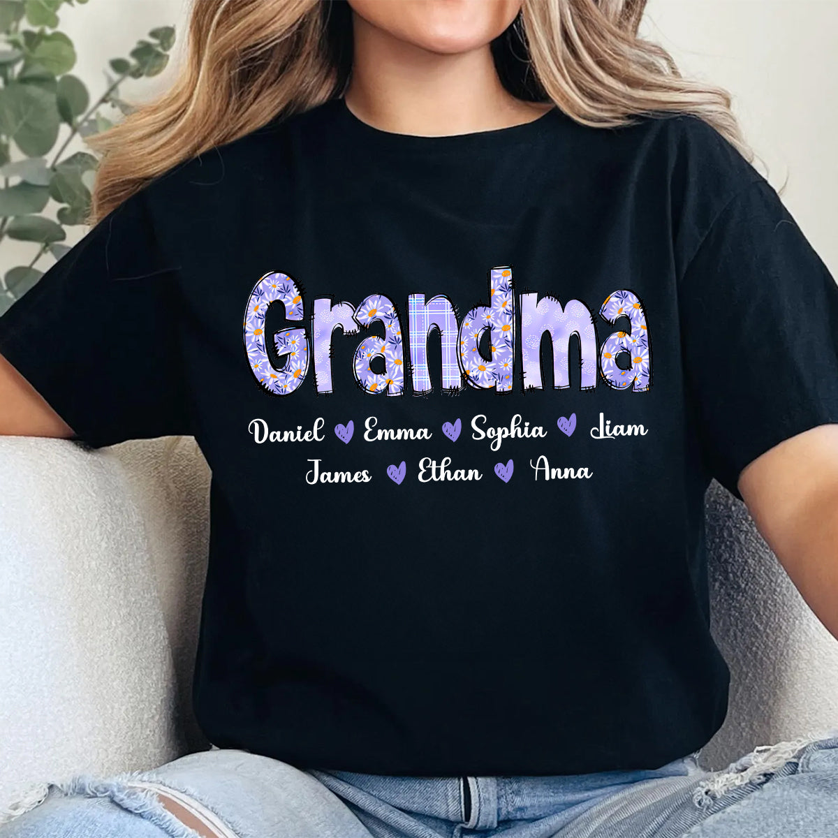 Custom Grandma Shirt With Names - Personalized Shirt Custom T-shirt - Mother Gift