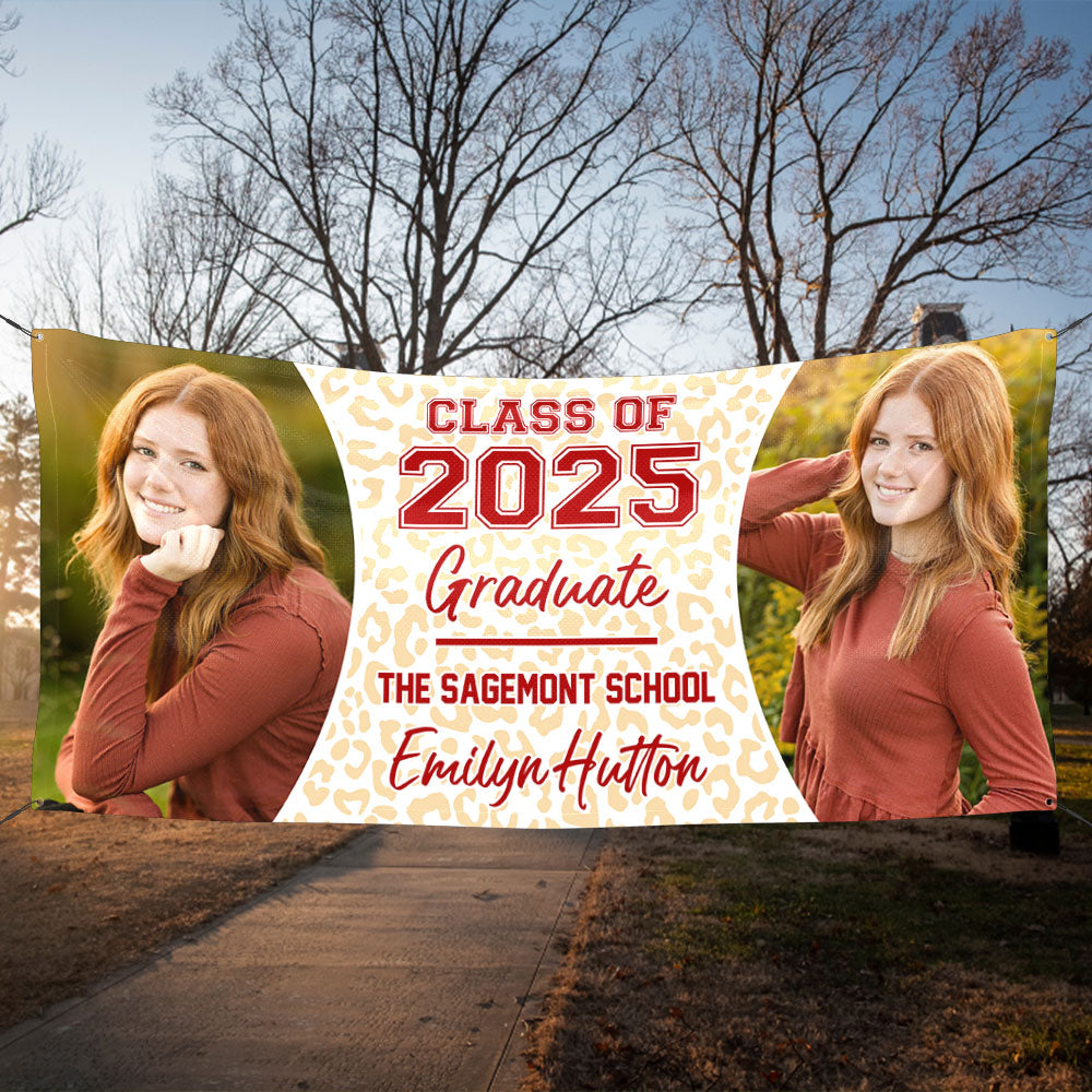 Class Of 2025 Personalized Photo Graduation Banner - Graduation Decor Gift