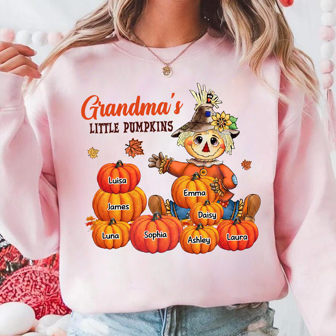 Personalized Gift For Grandma Little Pumpkin - Custom Name Shirt