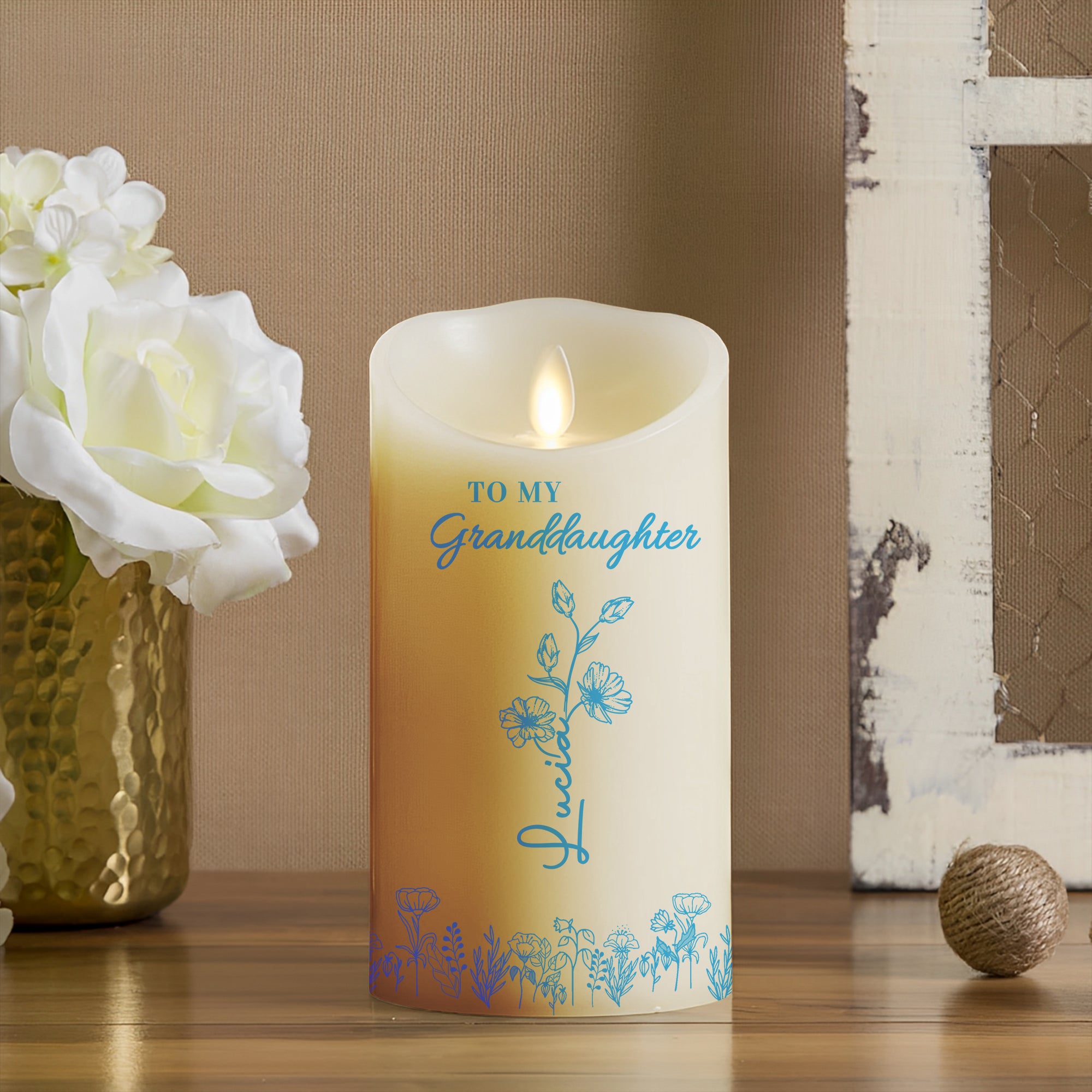 To My Granddaughter - Personalize LED Candle - Gift for Family