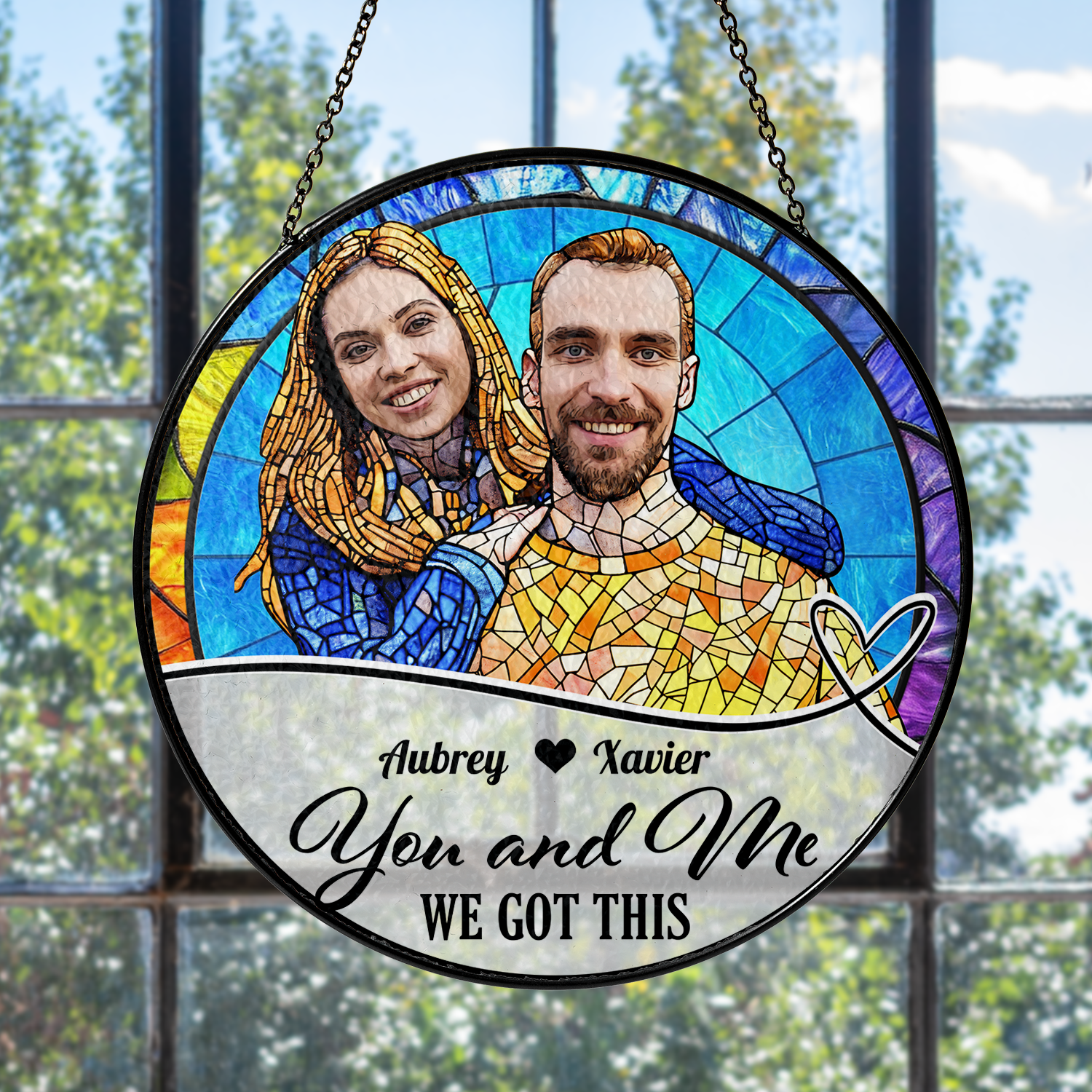 You and Me We got this - Personalized Couple Name and Photo Gift - Custom Shape Acrylic Block Plaque