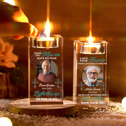 Light This Up - Personalized Crystal Candle Holder - Sympathy Memorial Gift