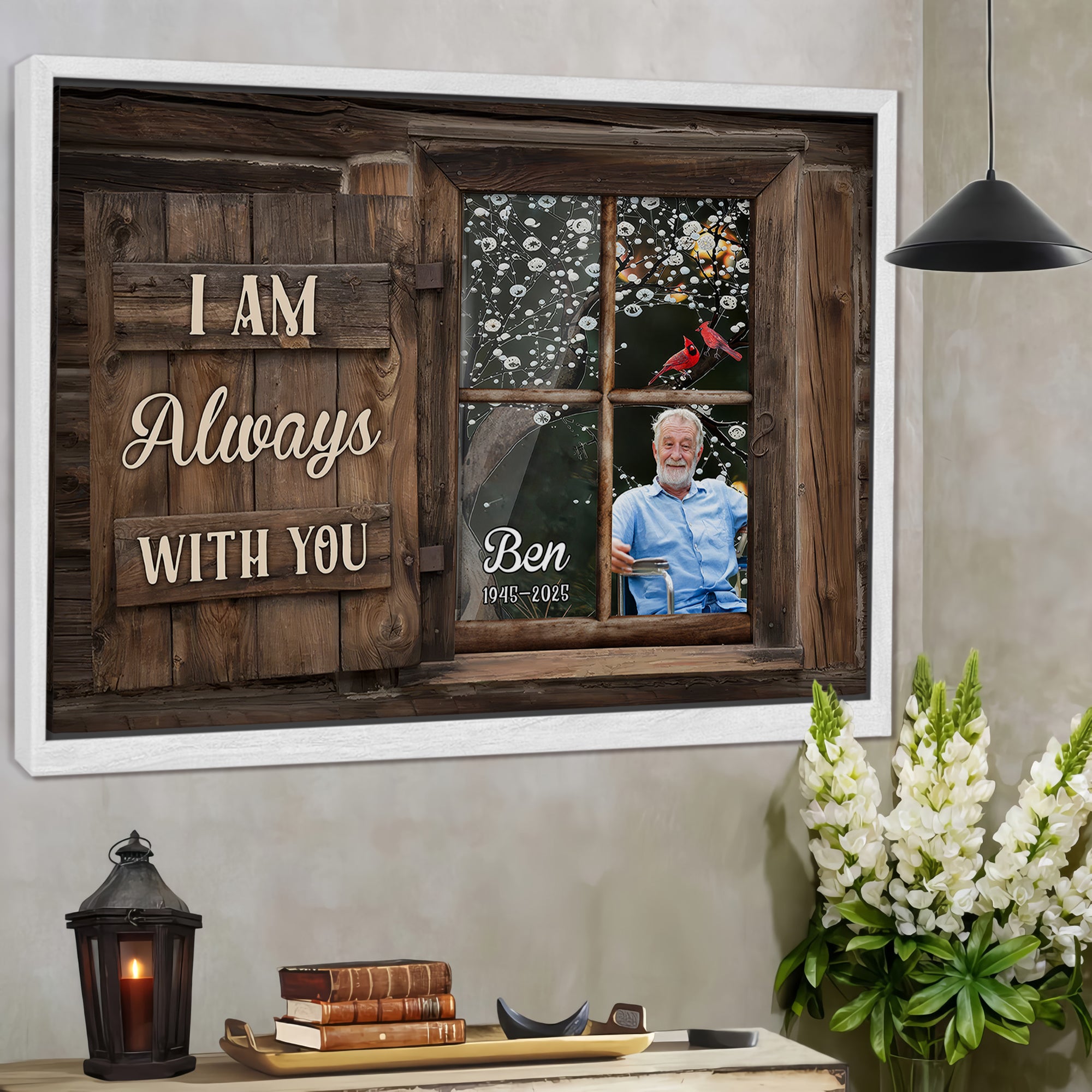 Memorial Canvas Sign - I Am Always With You - Custom Name and Photo - Sympathy Gift