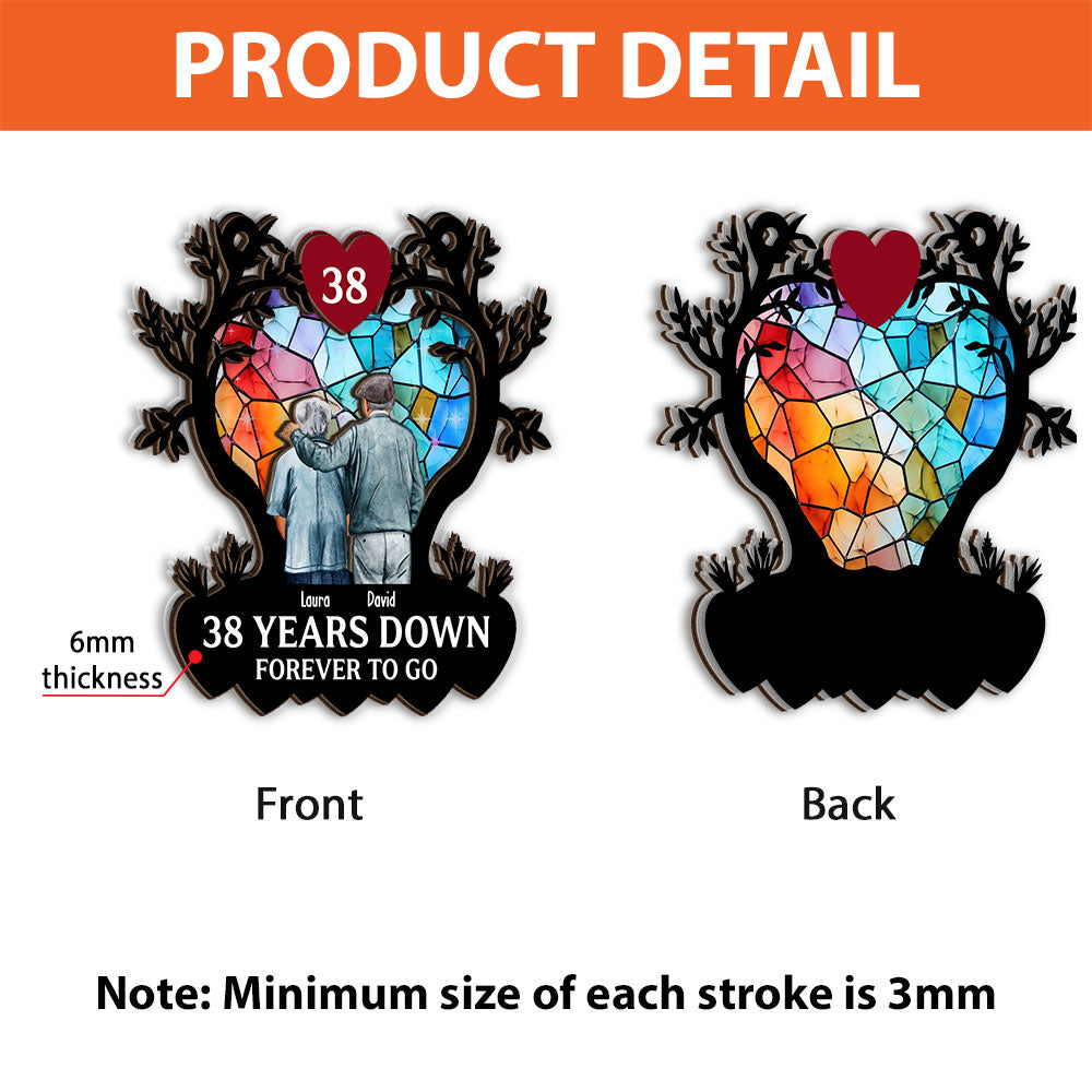 Personalized Old Couple Love Ornament - Custom Shape Hologram Ornament