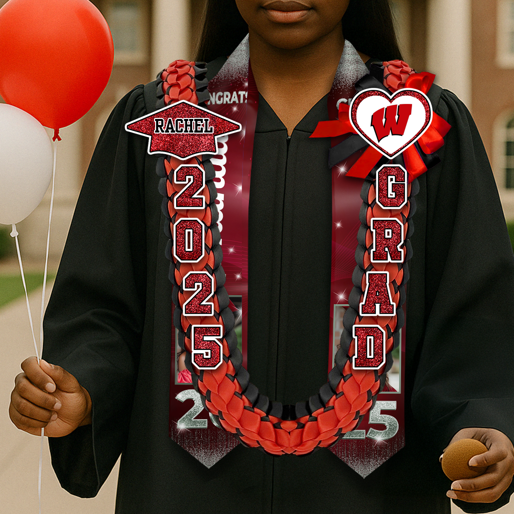 2025 Graduation Lei Custom Name and Photo - Personalized Graduation Lei - 2025 Grad