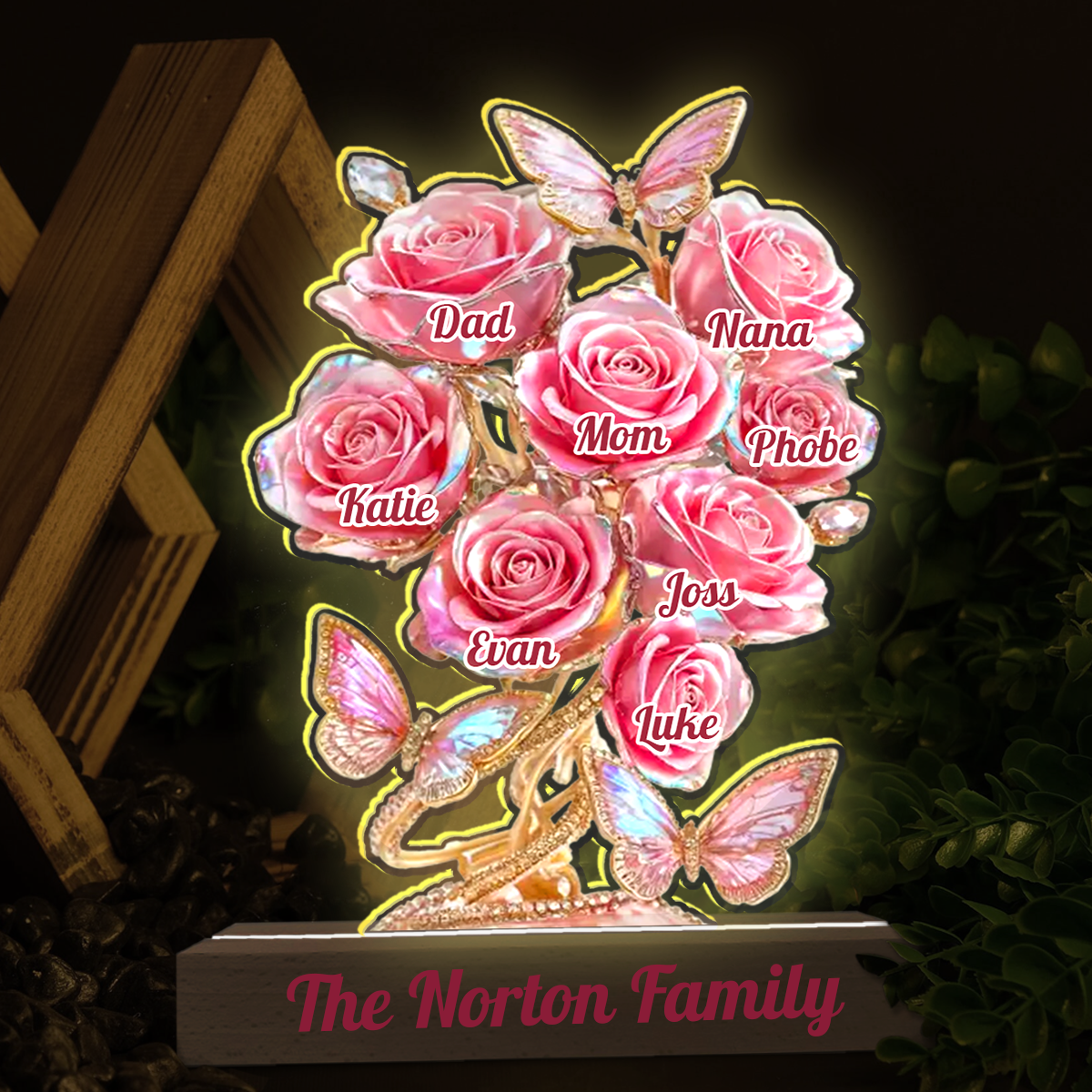 Our Family Flowers - Personalized Custom Acrylic 3D Led Light