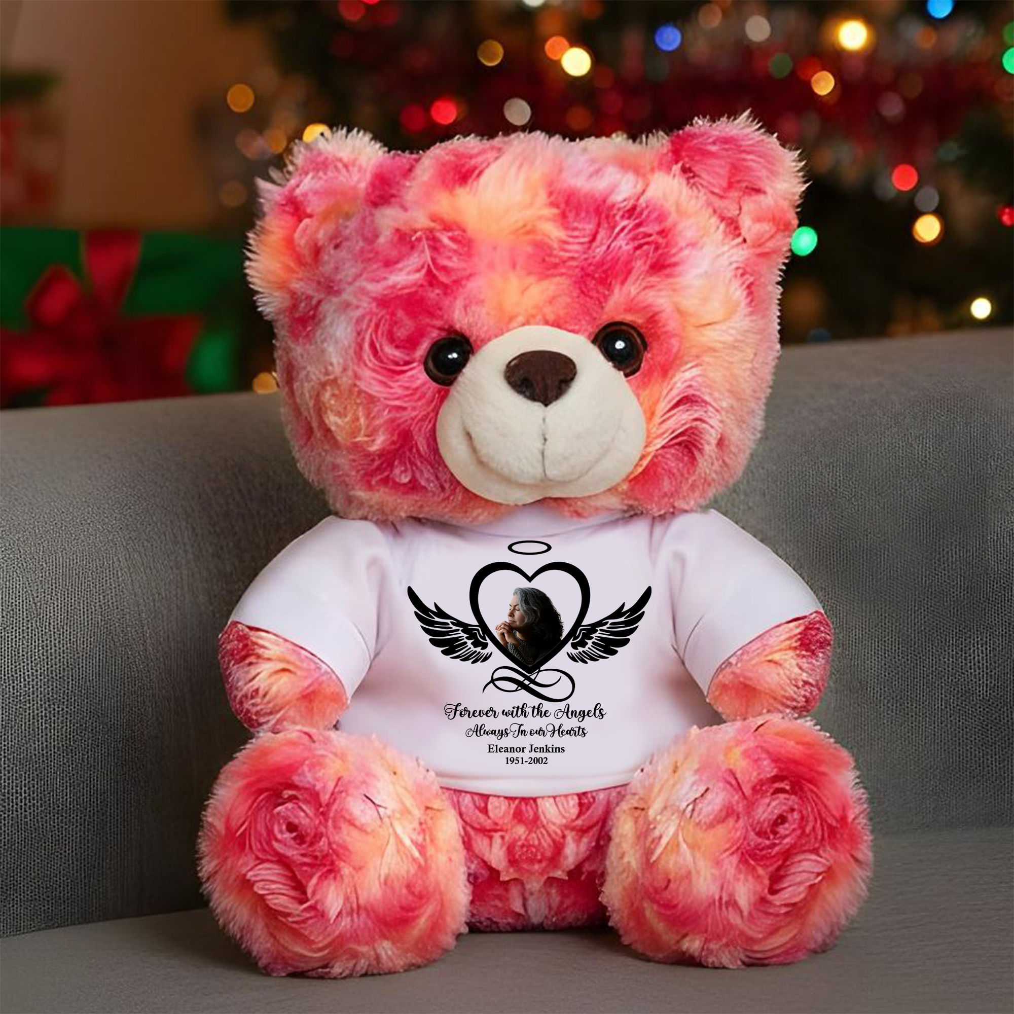 Until We Meet Again - Personalized Memorial Bear Plush - Custom Name and Photo Teddy Bear