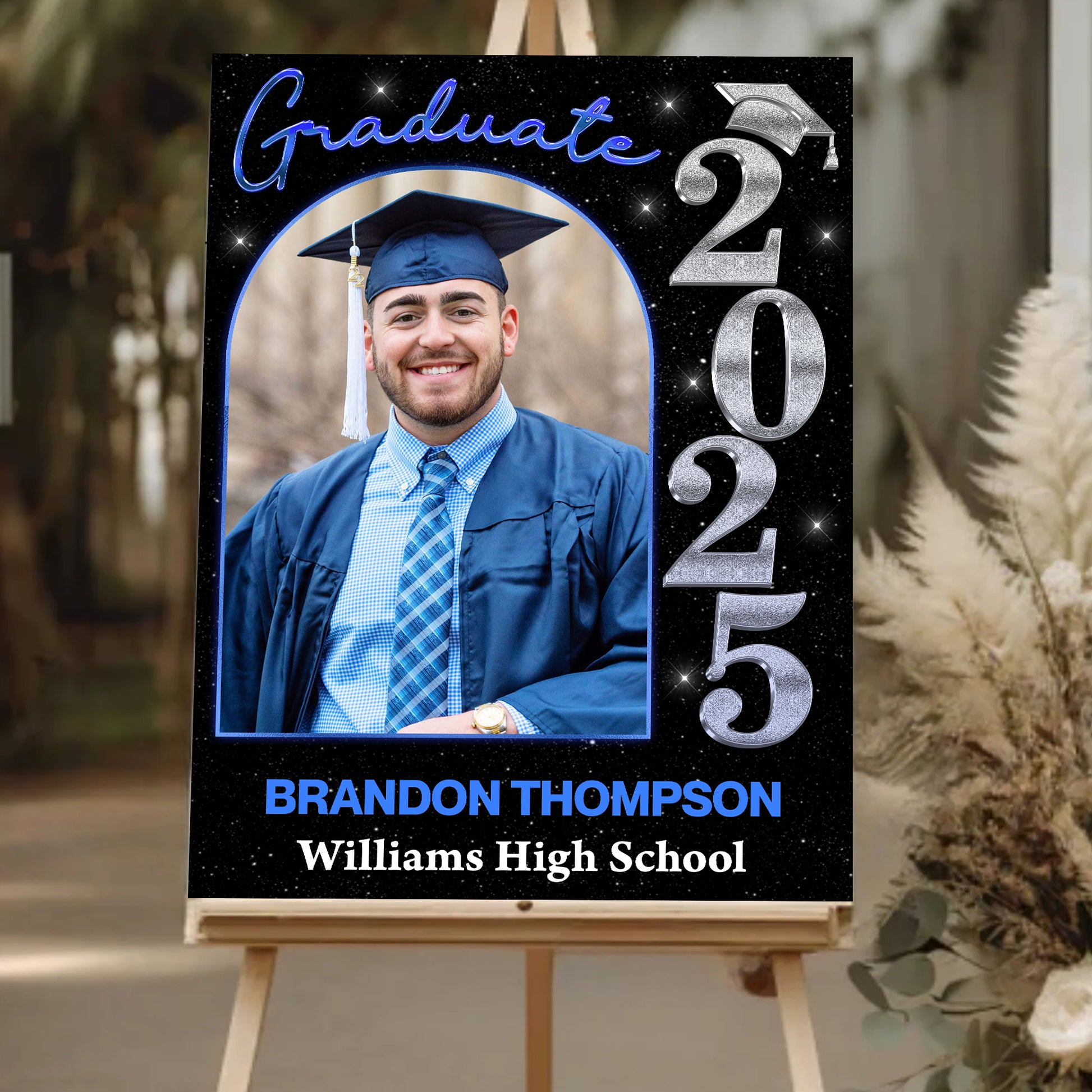 Custom Class Of 2025 Color - Graduation Party Welcome Sign - Custom Photo Grad Party Sign - Personalized Graduation Decoration