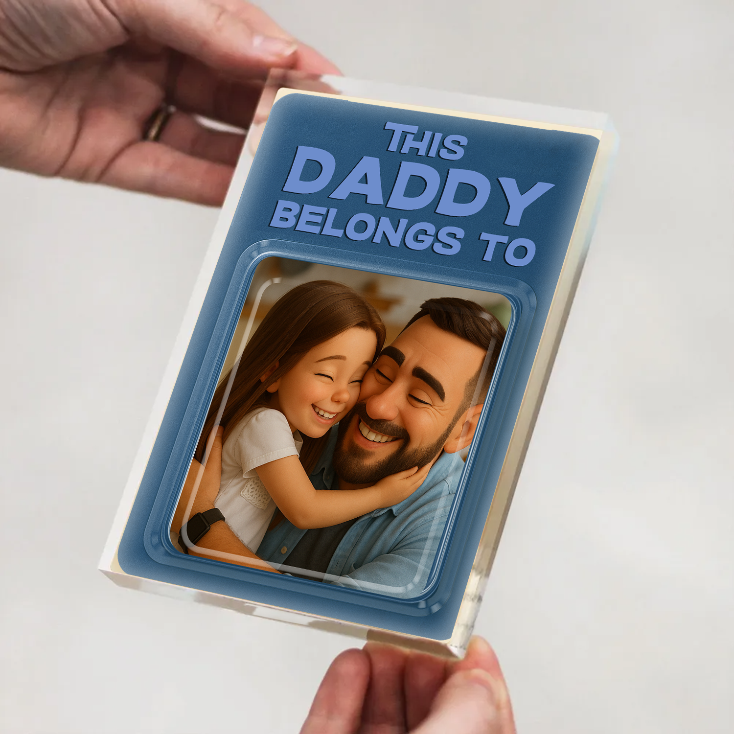 This Daddy Belong To - Family Photo Acrylic Block - Custom Acrylic Block Plaque