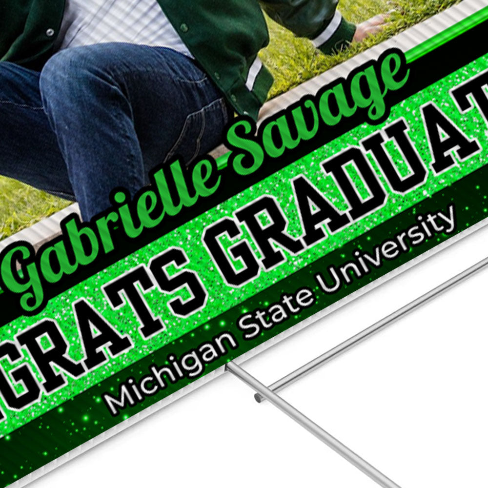 Congrats Class Of 2025 Lawn Sign, Custom Name and School Name Congrats Graduation Lawn Sign