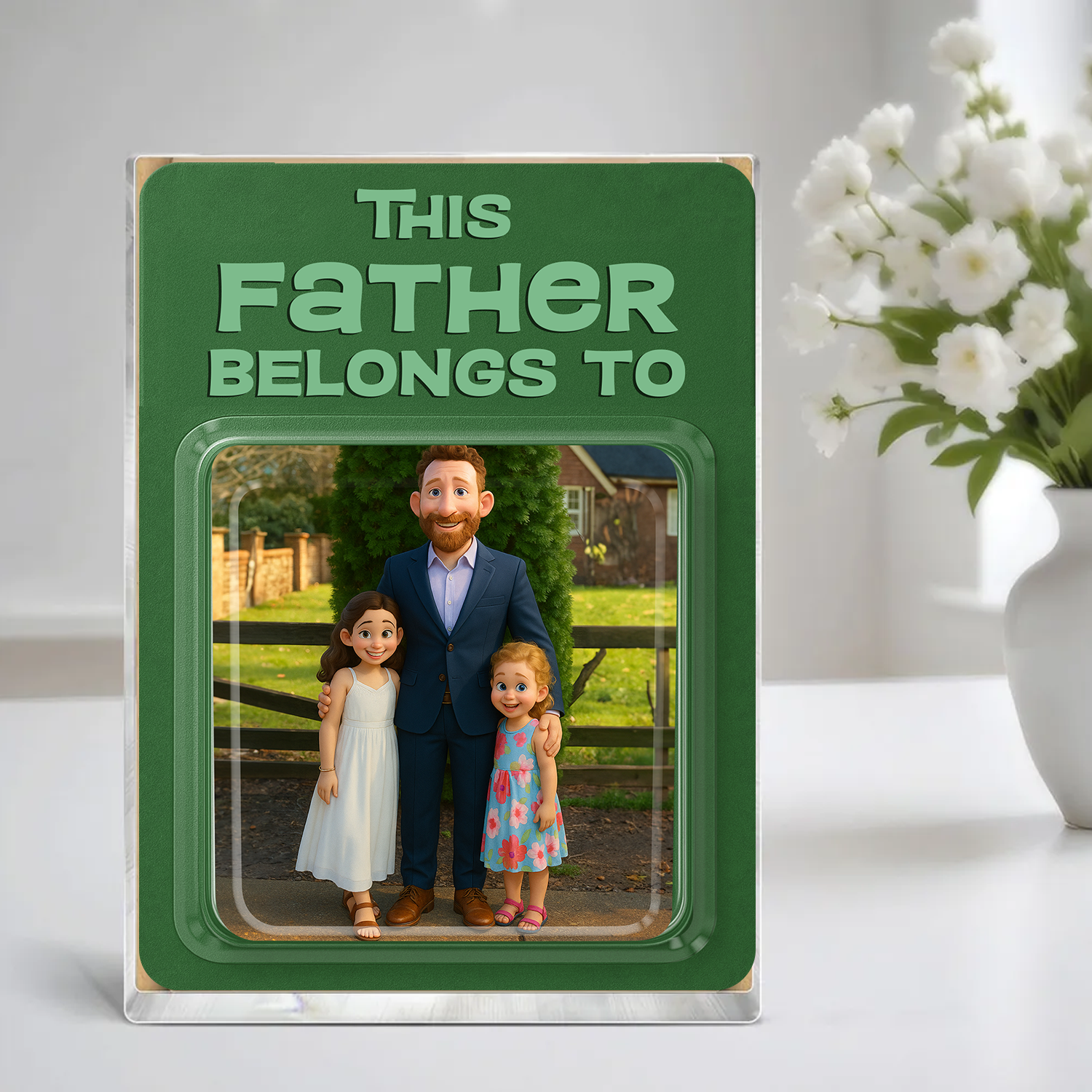This Daddy Belong To - Family Photo Acrylic Block - Custom Acrylic Block Plaque