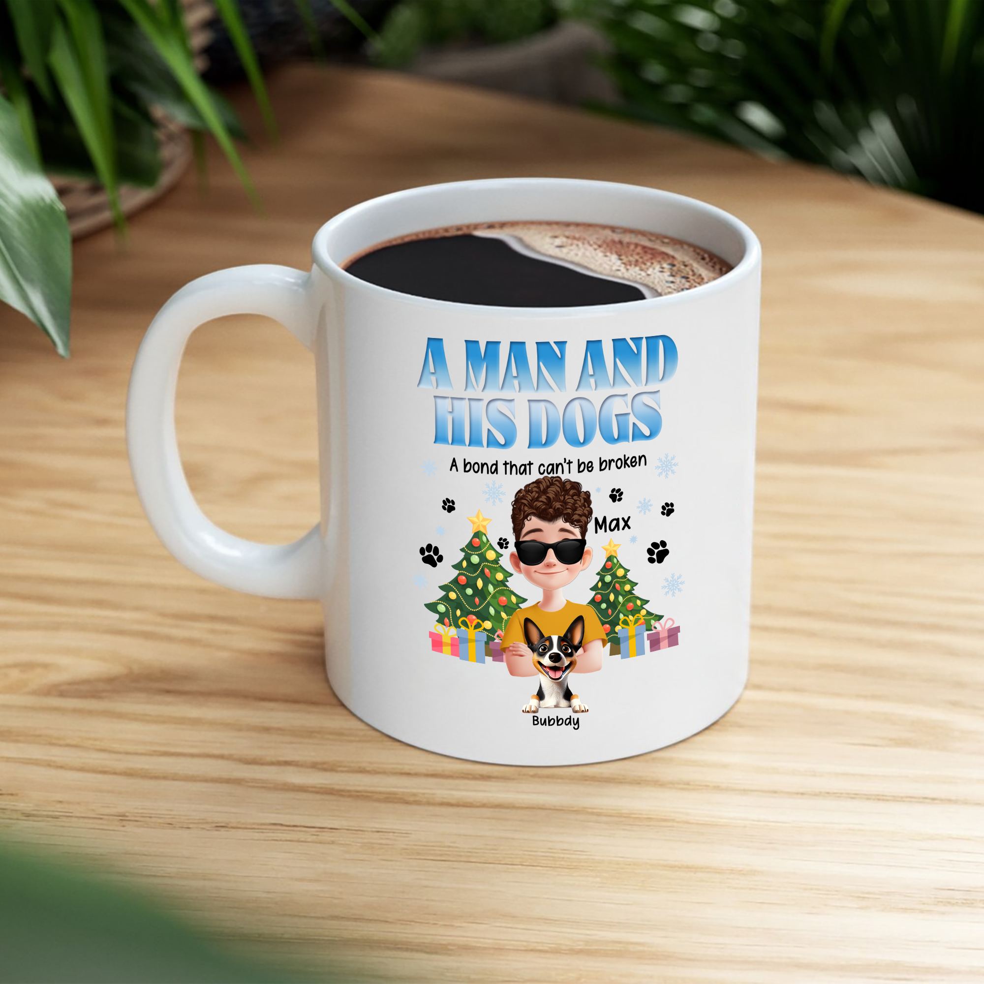 A Man And His Dogs - Personalized Custom 12oz Enamel Mug - Gift for Dog Lover