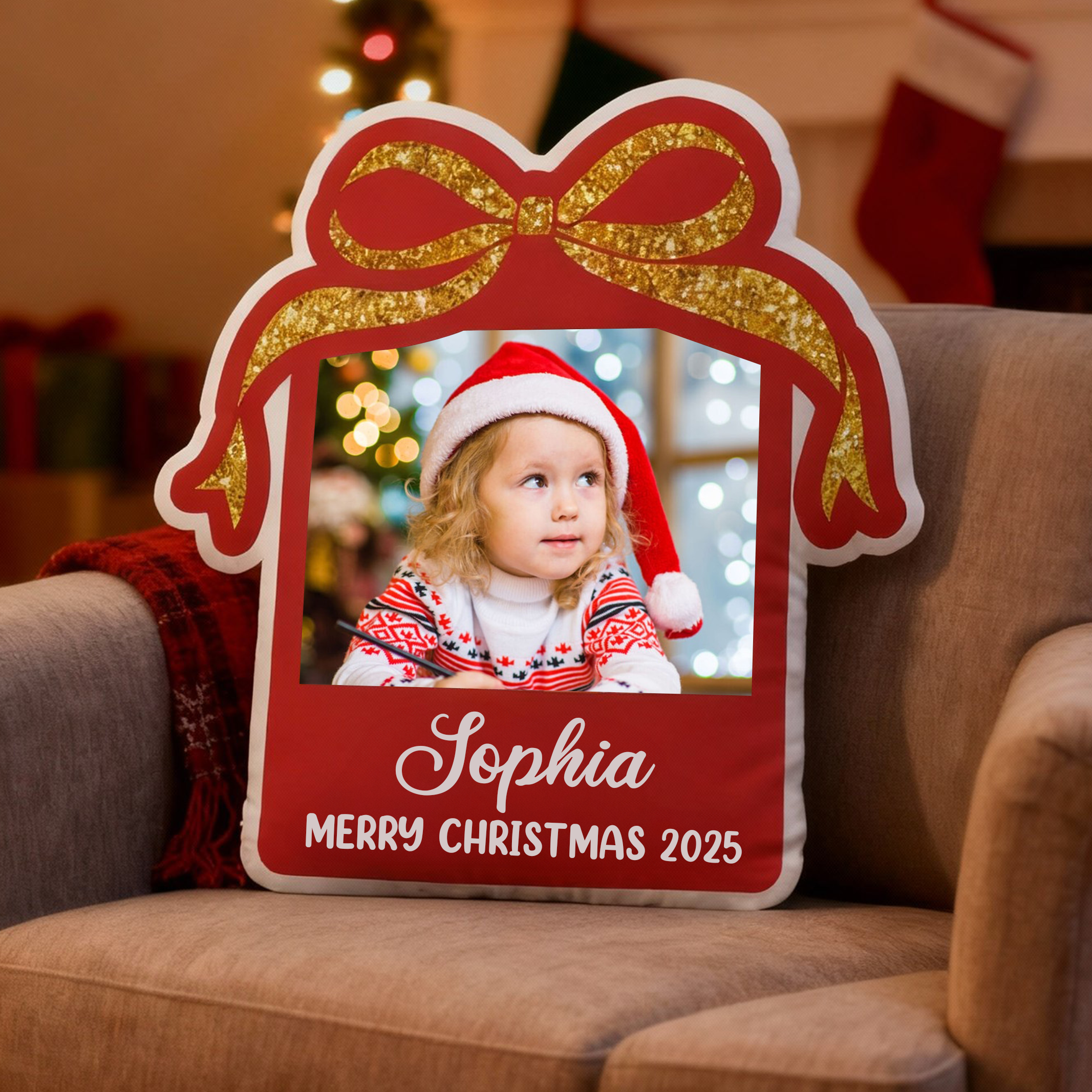 Custom Photo - Personalized Custom Shaped Pillow - Gift For Christmas